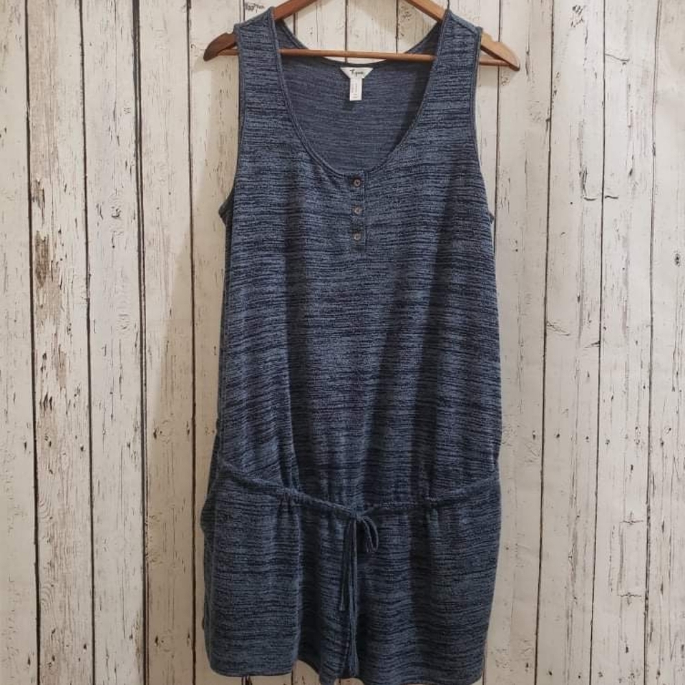 (LG) Thyme Maternity Sleeveless Romper | Blue Romper With Pockets